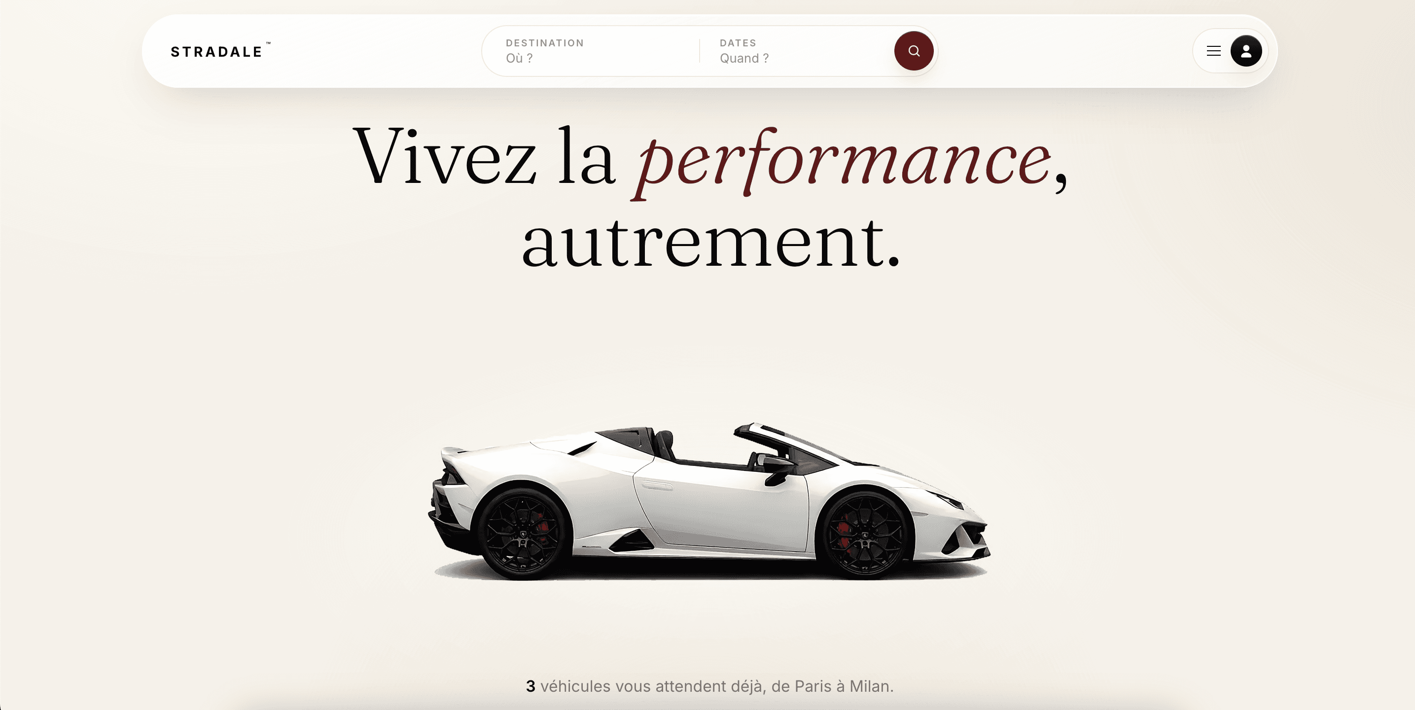 Aperçu du site Stradale : « Vivez la performance, autrement. »